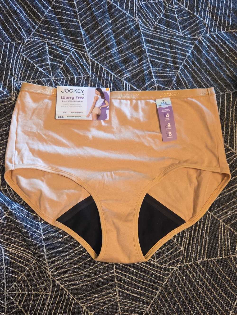 NEW JOCKEY Period Underwear Beige Jude Size Large